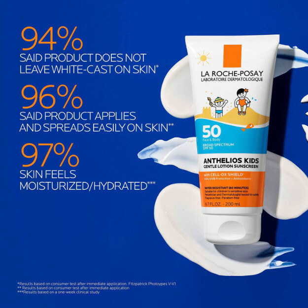 anthelios gentle lotion kids solskyddsmedel spf 50 vattenresistent oxybensonfritt solskyddsmedel för barn