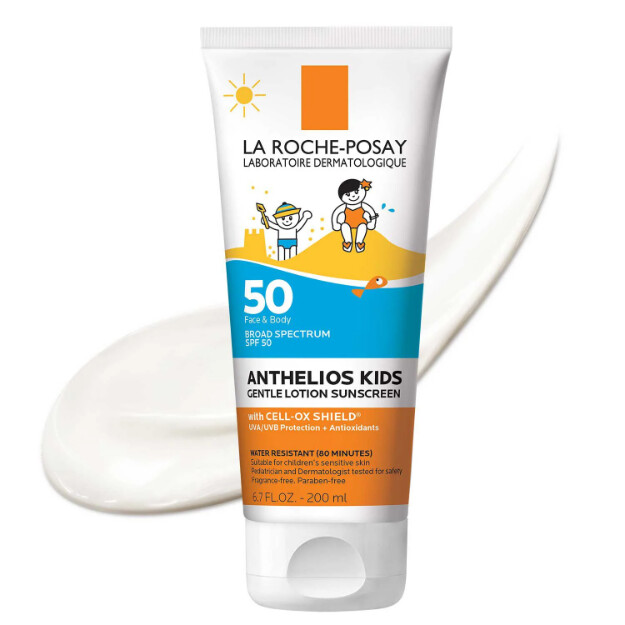 anthelios gentle lotion kids solskyddsmedel spf 50 vattenresistent oxybensonfritt solskyddsmedel för barn