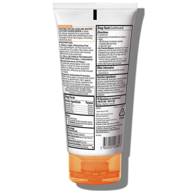 anthelios cooling water solskyddslotion spf 60 solskyddslotion för ansikte och kropp