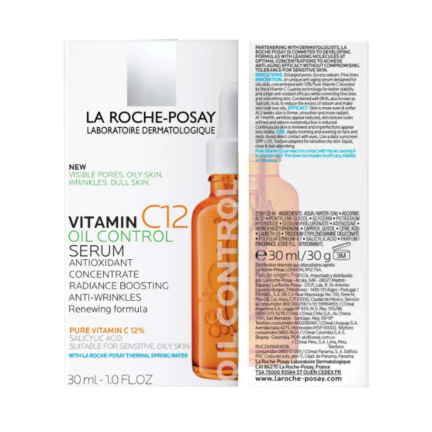 vitamin c12 oljekontrollserum för fet hud dermatologiskt anti-aging 12 vitamin c-serum för fet hud