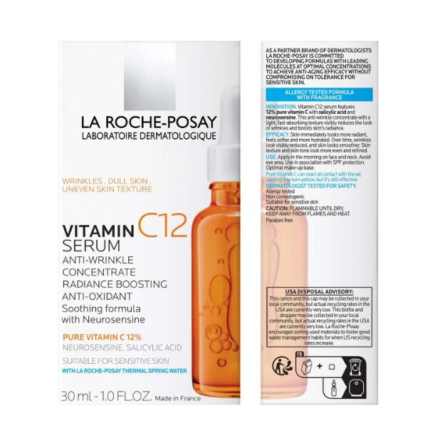 vitamin c12-serum dermatologiskt anti-aging-serum med 12 rent vitamin c. allergitestad formula