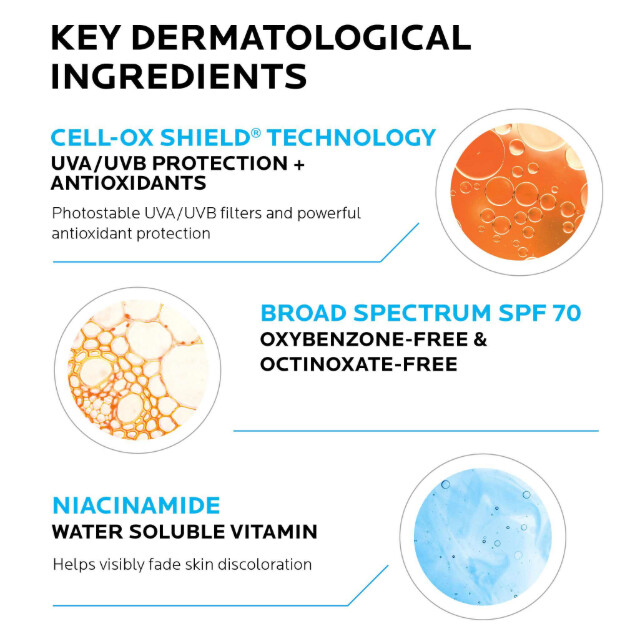 anthelios uv correct face sunscreen spf 70 med niacinamid spf 70 daglig solskyddsmedel för ansiktet