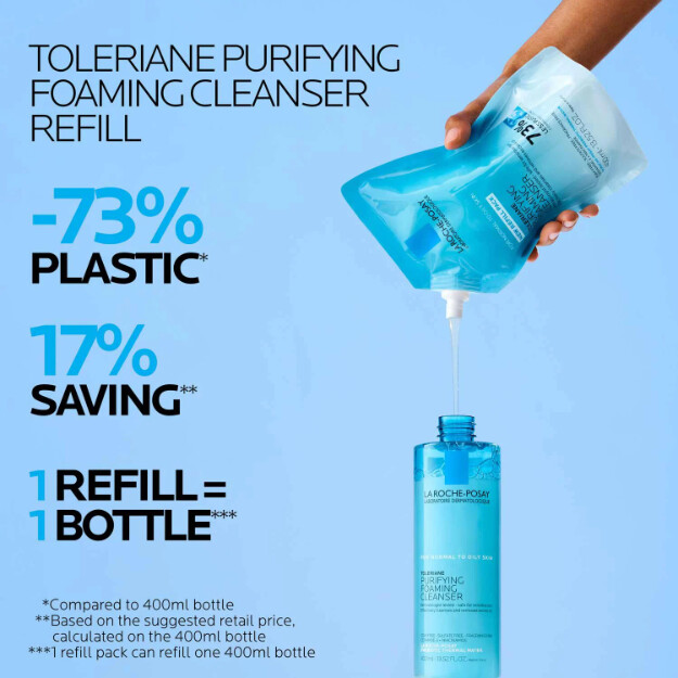 toleriane purifying foaming face wash kliniskt testad dermatologiskt rekommenderad ansiktstvätt för normal till fet hud