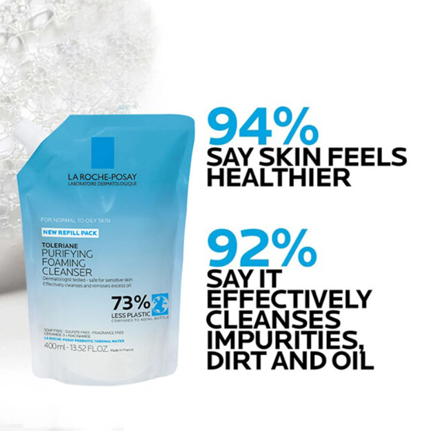 toleriane purifying foaming face wash kliniskt testad dermatologiskt rekommenderad ansiktstvätt för normal till fet hud