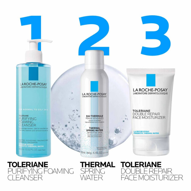 toleriane purifying foaming face wash kliniskt testad dermatologiskt rekommenderad ansiktstvätt för normal till fet hud