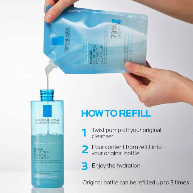toleriane purifying foaming face wash kliniskt testad dermatologiskt rekommenderad ansiktstvätt för normal till fet hud