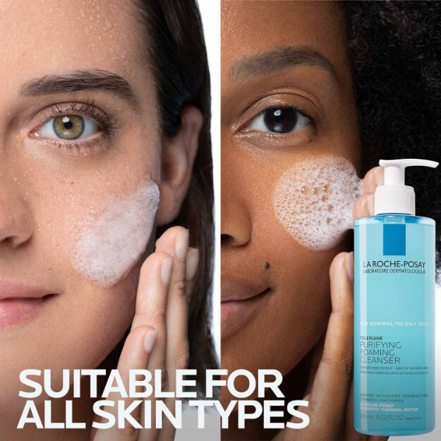 toleriane purifying foaming face wash kliniskt testad dermatologiskt rekommenderad ansiktstvätt för normal till fet hud