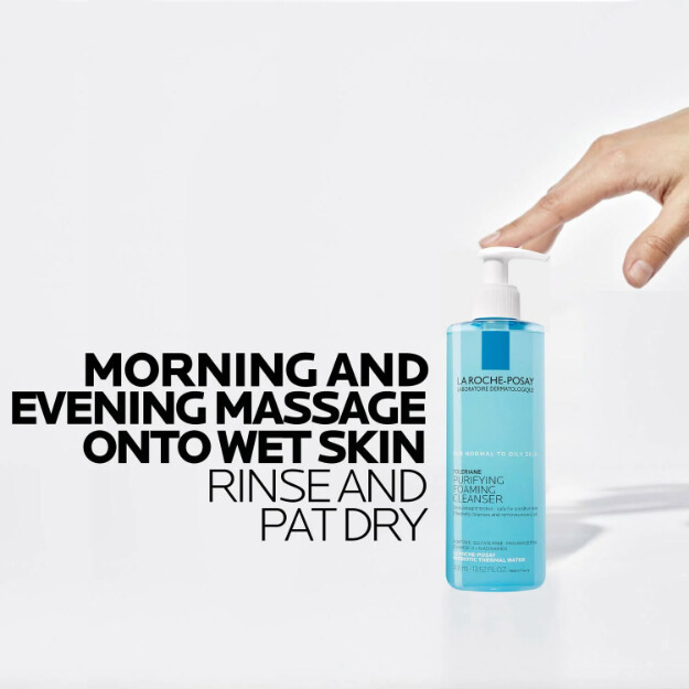 toleriane purifying foaming face wash kliniskt testad dermatologiskt rekommenderad ansiktstvätt för normal till fet hud