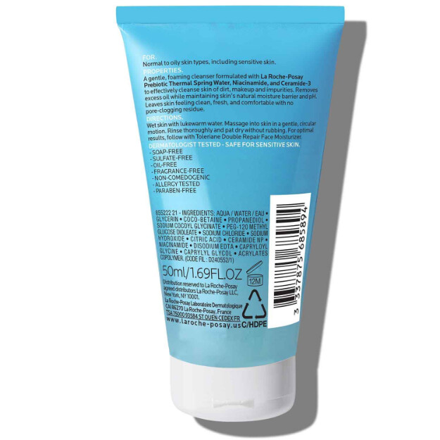 toleriane purifying foaming face wash kliniskt testad dermatologiskt rekommenderad ansiktstvätt för normal till fet hud