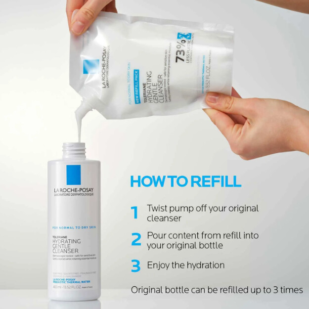 toleriane hydrating gentle facial cleanser kliniskt testad dermatologiskt rekommenderad ansiktsrengöring för normal till torr hud