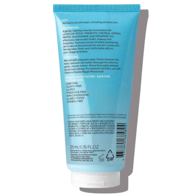 toleriane purifying foaming face wash kliniskt testad dermatologiskt rekommenderad ansiktstvätt för normal till fet hud