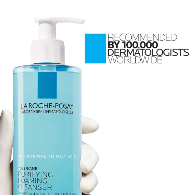 toleriane purifying foaming face wash kliniskt testad dermatologiskt rekommenderad ansiktstvätt för normal till fet hud